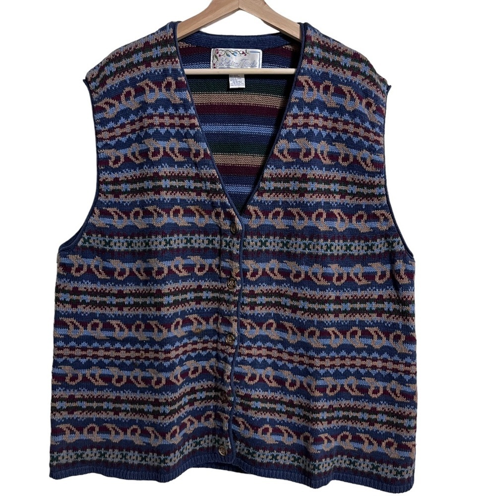 VINTAGE Golden Touch Knit Vest Sweater